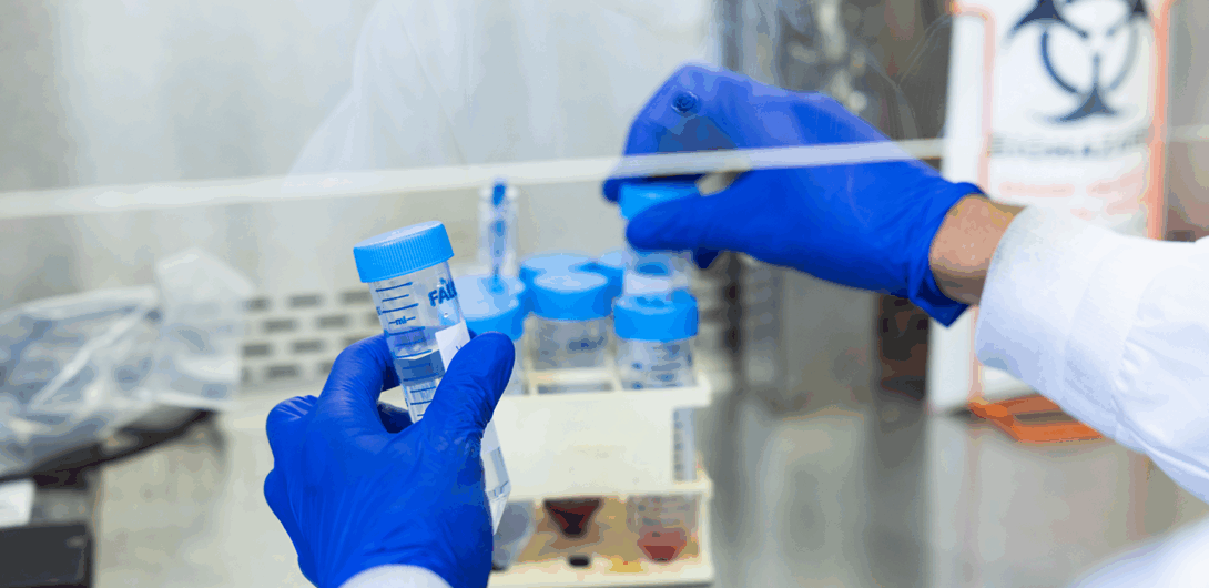 Test tubes with hands